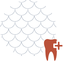 Animated tooth with cross representing emergency dentistry