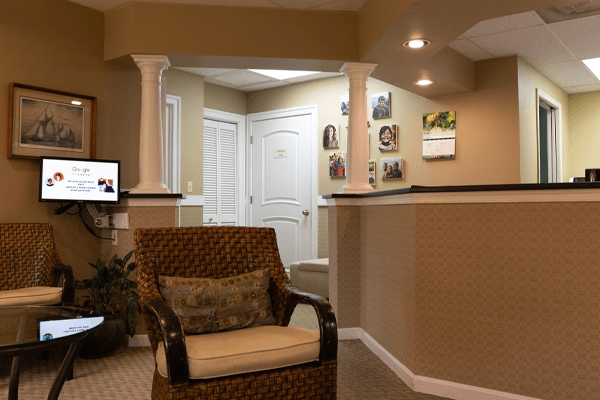 Dental office reception desk