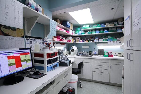 Dental lab and storage area