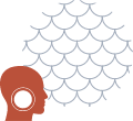 Animated facial profile representing T M J therapy